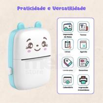 Mini Impressora Térmica Portátil De Bolso Impressão Sem Fio Fotos Notas Bluetooth Para Android Ios Cor:Azul Mini Impressora Térmica Portátil De Bolso Impressão Sem Fio Fotos Notas Bluetooth Para Android Ios Cor:Azul