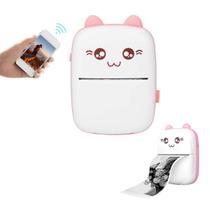 Mini Impressora Termica Sem Tinta Bluetooth Bateria Recarregavel USB Etiqueta Arquivo Foto Lista Portatil Miniatura