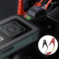 Mini Inflador com Auxiliar de Partida Compressor de Ar Lanterna Display LCD Digital Bicos para Bolas Infláveis e Pneus