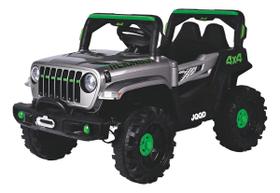 Mini Jipe Carrinho Elétrico Infantil 12v Cinza com Controle