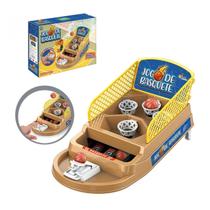 Mini Jogo Basquete Mesa Coordenação Infantil com catapulta
