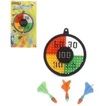 Mini Jogo de Dardos 13 cm com alvo e 3 dardos coloridos