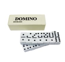 Mini jogo de dominó de plástico com 28 peças na caixa 2x4cm