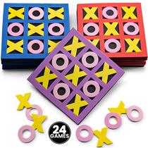 Mini jogo de tabuleiro Foam Tic Tac Toe Bedwina, pacote com 24