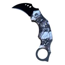 Mini Karambit Caveira - Canivete Faca Knives Caça Camping Pesca C/ Clip