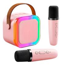 Mini Karaoke Bluetooth Com Alça E 2 Microfones Sem Fio Mini Karaoke Bluetooth Com Alça E 2 Microfones Sem Fio