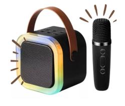 Mini Karaoke Portatil RGB Com Bluetooth Microfone Sem Fio - Karaoke Speakers