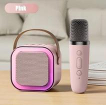 Mini Karaoke Portatil RGB Com Bluetooth Microfone Sem Fio