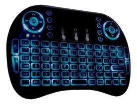 Mini Keyboard Teclado Sem Fio Backlit Preto Com Led