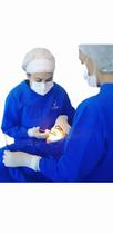 Mini Kit Cirurgia Odontológica Azul 1 Campo Paciente 2 Capotes Brim Leve 100% Algodão Sem logomarca