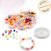 Mini Kit Concha Miçangas Infantil Iniciantes 470pçs Diversas 120g + Caixa
