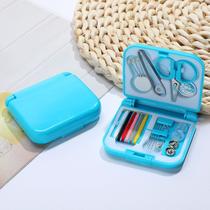 Mini Kit de costura de bolso viagem emergência Azul Turquesa Mini Kit de costura de bolso viagem emergência Azul Turquesa
