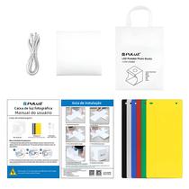 Mini Kit De Estúdio De Fotografia Com Caixa De Luz Dobrável Com 6 Cores De Cenários LED Fundo Mini Kit De Estúdio De Fotografia Com Caixa De Luz Dobrável Com 6 Cores De Cenários LED Fundo