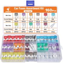 Mini Kit de Fusíveis JOREST (160 Unidades) com Extrator Automático - para Carro, RV e Caminhão