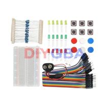 Mini Kit Inicial de Placa de Ensaio 13 em 1 para Arduino Uno R3 - Com Botão, Fio Jumper e LEDs