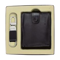 Mini Kit Masculino Carteira E Chaveiro Classe Couro