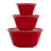 Mini Kit - Org. Multiúso Redondo 3 pçs - VERMELHO MAÇÃ DO AMOR