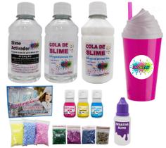 Mini Kit Para Fazer Slimes Completo Com Copo Branco