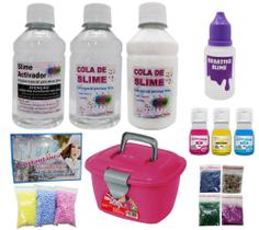 Mini Kit Para Fazer Slimes Completo Com Copo Branco