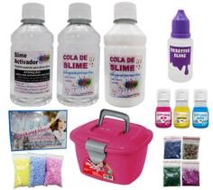 Mini Kit Slime Completo Cola Branca Cola Transparente Clear - Ine Slime
