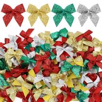 Mini laço de Natal Craft Supply Syhood 150 peças feito à mão Mini laço de Natal Craft Supply Syhood 150 peças feito à mão
