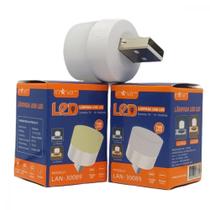 Mini Lâmpada Led USB 1W Luz Branca e Quente INOVA LAN-30089