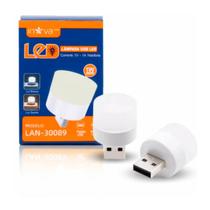 Mini Lâmpada Led USB 1W Luz Branca e Quente INOVA LAN-30089