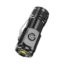 Mini Lanterna 3led Super Brilhante Usb Recarregável Caneta Clipe Ímã Traseiro Tocha De Emergência