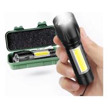 Mini Lanterna 9cm Tática Recarregável Luz Negra Alerta