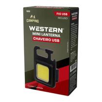 Mini Lanterna Chaveiro LED USB Recarregável 3 Modos Potente