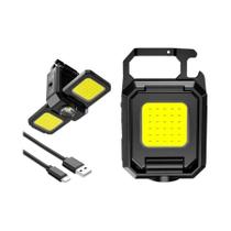 Mini Lanterna Cob Recarregável, Chaveiro Portátil, Alto Lúmens, Luz De Trabalho Dobrável, Abridor De