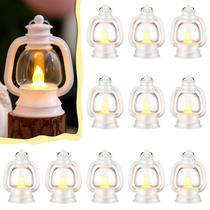 Mini lanterna Ferraycle, 12 peças, 10 cm, decoração vintage branca