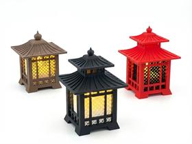 Mini Lanterna Japonesa Com Vela Eletrica Cor:Vermelho