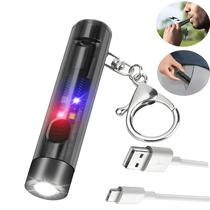 Mini Lanterna LED Chaveiro Tipo C Recarregável Luz UV Portátil Para Pesca Ao Ar Livre E Acampamento