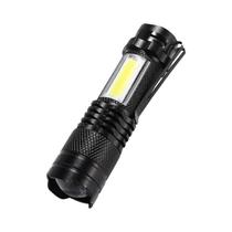 Mini Lanterna Led Q5 Portátil Ajustável 2000 Lúmens Zoom Tocha Cob Lâmpada À Prova D'água Para