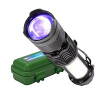 Mini Lanterna LED Recarregável Luz Negra USB Zoom Camping, Trilha, Pesca