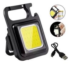 Mini Lanterna Led Recarregável Usb Chaveiro Abridor Ímã Preto Cor Da Luz Branco-frio LE-8315