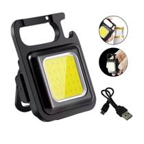 Mini Lanterna Led Recarregável Usb Chaveiro Abridor Ímã Preto Cor Da Luz Branco-frio LE-8315