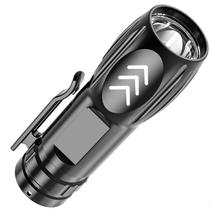 Mini lanterna LED recarregável USB com luz lateral COB