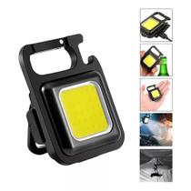 Mini Lanterna Mosquetão Chaveiro DK Led Holofote Multifuncional Usb Cor:Preto