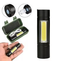 Mini lanterna portatil chaveiro de mao recarregável usb