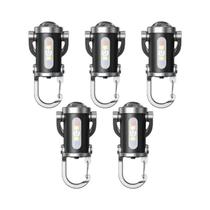 Mini Lanterna Portátil LED Vermelha E Azul Com Gancho Para Chaves, 6 Modos, Luz Lateral De