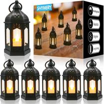 Mini lanterna SHYMERY Vintage Black com velas LED cintilantes Mini lanterna SHYMERY Vintage Black com velas LED cintilantes