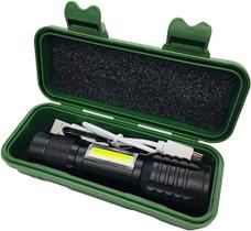 Mini Lanterna Tática Alumínio 3 Modos Recarregável Camping