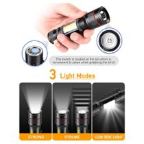 Mini Lanterna Tática com Led e Zoom Recarregável USB Kapbom KA-L1310