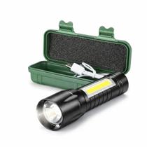 Mini Lanterna Tática Com Led E Zoom Recarregável Usb Lanterna