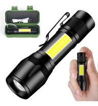 Mini Lanterna Tática Led Usb Recarregável Profissional com Case