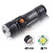 Mini Lanterna Tática Militar Longo Alcance T6 LED Recarregável USB WL-5027