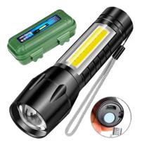 Mini Lanterna Tática Usb Pequena Led Recarregável Zoom Forte Mini Lanterna Tática Usb Pequena Led Recarregável Zoom Forte