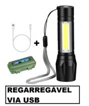 Mini Lanterna Tática Usb Recarregável Profissional